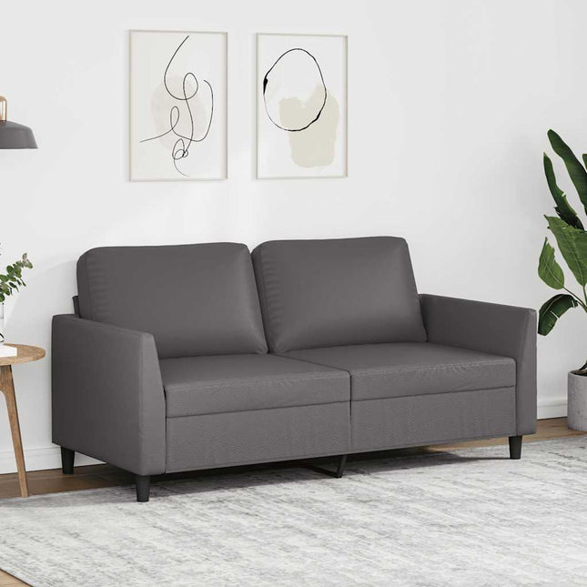 2-sitssoffa grå 140 cm konstläder