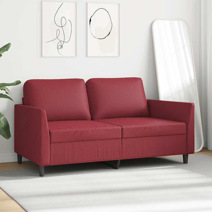 2-sitssoffa vinröd 140 cm fuskläder