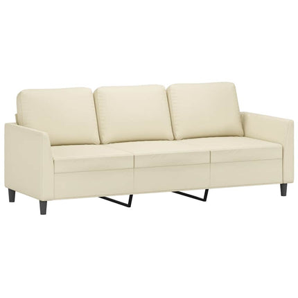 3-sitssoffa gräddvit 180 cm konstläder