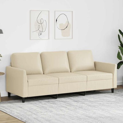 3-sitssoffa gräddvit 180 cm konstläder