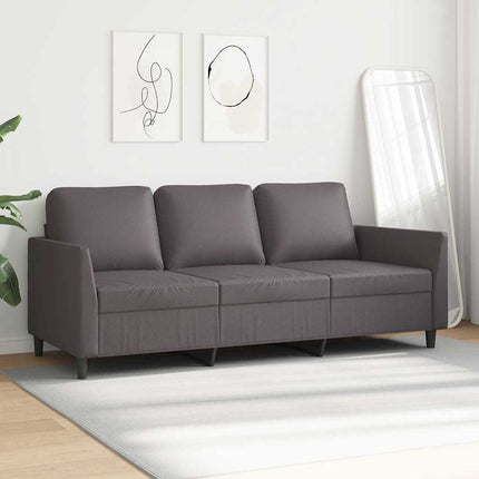 3-sitssoffa grå 180 cm konstläder