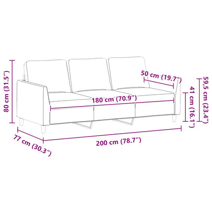 3-sitssoffa grå 180 cm konstläder