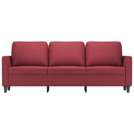 3-sitssoffa vinröd 180 cm konstläder