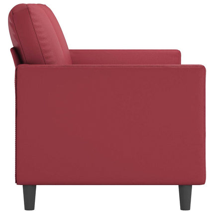3-sitssoffa vinröd 180 cm konstläder