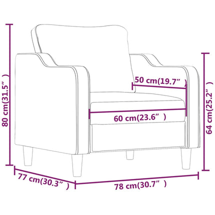 Fåtölj ljusgrå 60 cm tyg