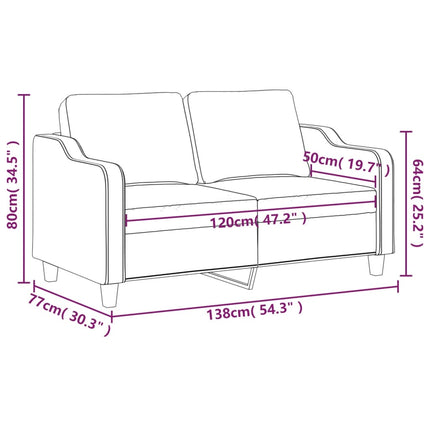 2-sitssoffa taupe 120 cm tyg