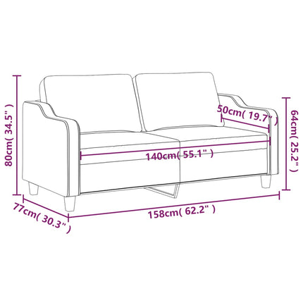 2-sitssoffa ljusggul 140 cm tyg