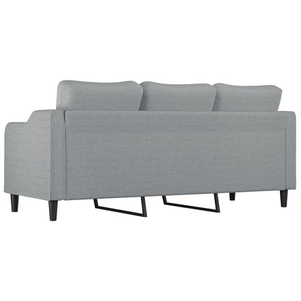 3-sitssoffa ljusgrå 180 cm tyg