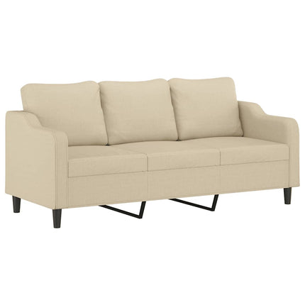 3-sitssoffa gräddvit 180 cm tyg