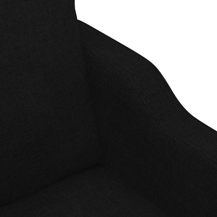 3-sitssoffa svart 180 cm tyg