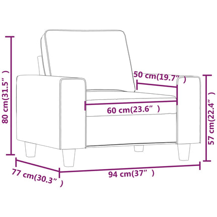Fåtölj ljusgrå 60 cm tyg