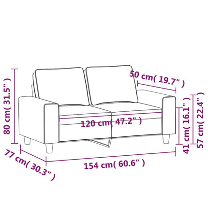 2-sitssoffa taupe 120 cm tyg