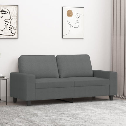 Soffa 2-sits mörkgrå 140 cm tyg