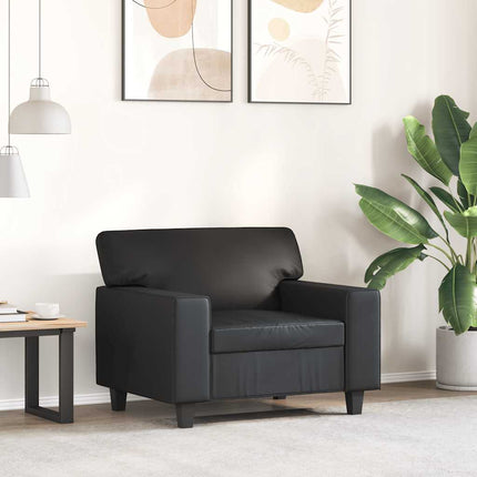 Fåtölj svart 60 cm konstläder