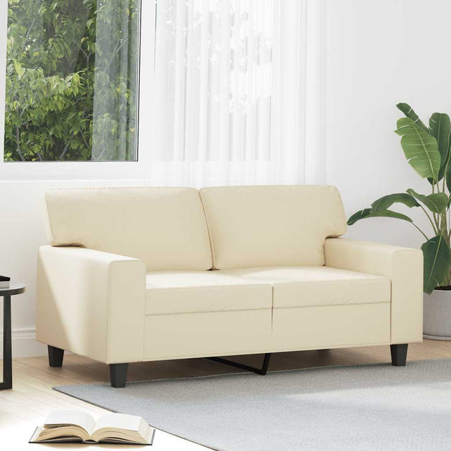 2-sitssoffa gräddvit 120 cm konstläder