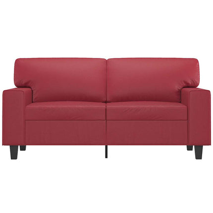 2-sitssoffa vinröd 120 cm fuskläder