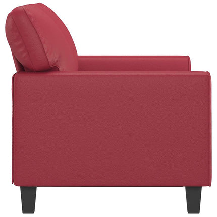2-sitssoffa vinröd 120 cm fuskläder
