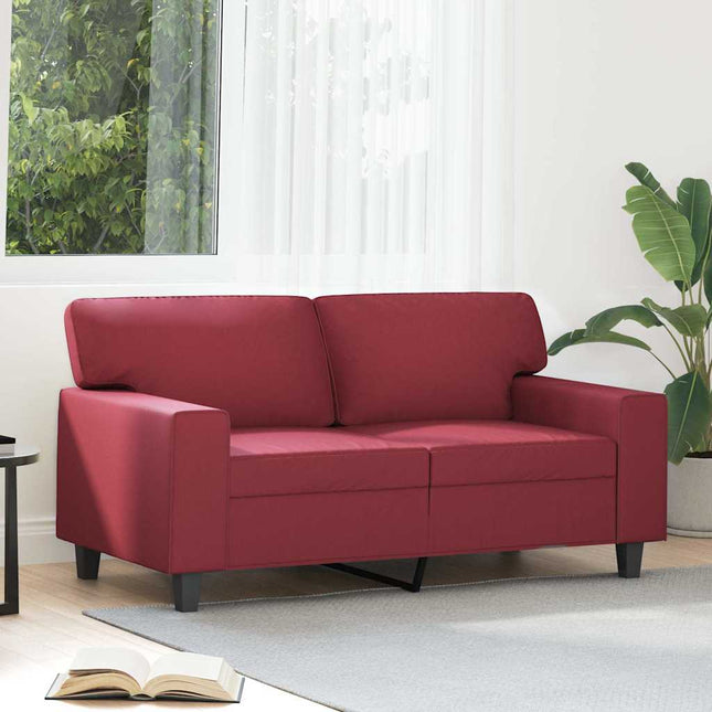 2-sitssoffa vinröd 120 cm fuskläder