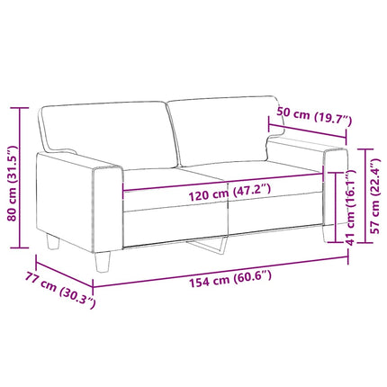2-sitssoffa cappuccino 120 cm konstläder