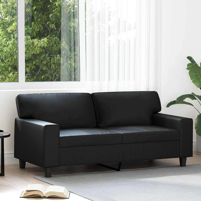 2-sitssoffa svart 140 cm konstläder