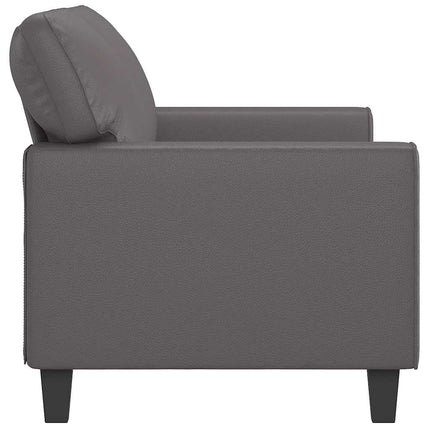 2-sitssoffa grå 140 cm konstläder