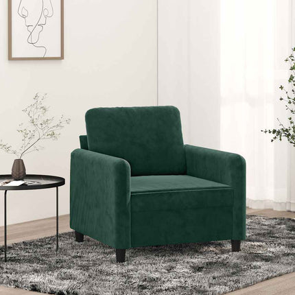 Fåtölj mörkgrön 60 cm sammet