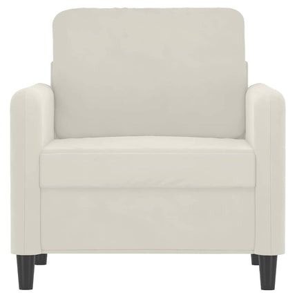Fåtölj Gräddvit 60 cm sammet