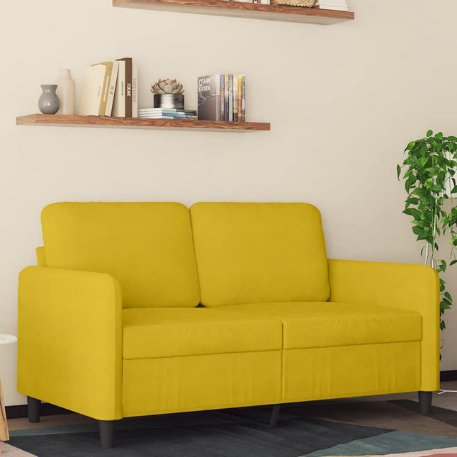 2-sitssoffa gul 120 cm sammet