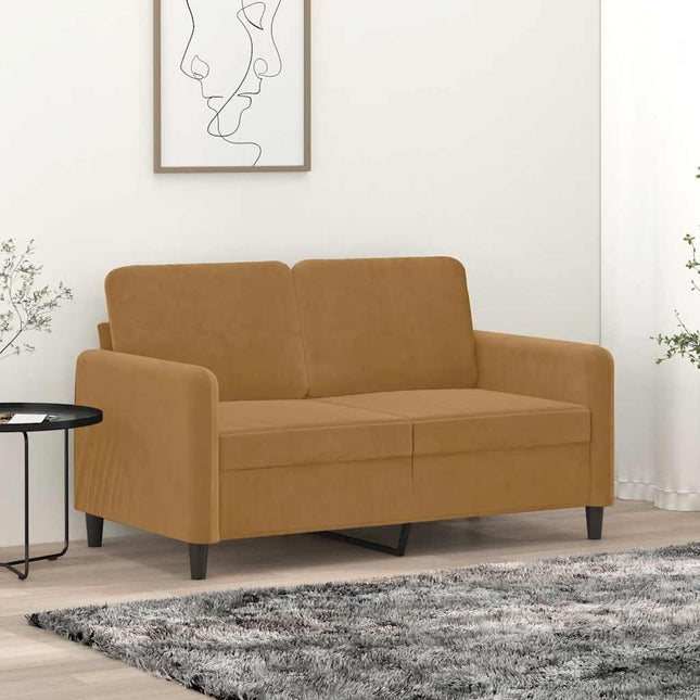 2-sitssoffa brun 120 cm sammet
