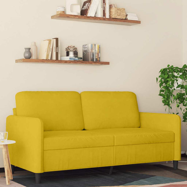 2-sitssoffa gul 140 cm sammet