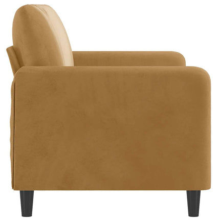 Soffa 2-sits brun 140 cm sammet