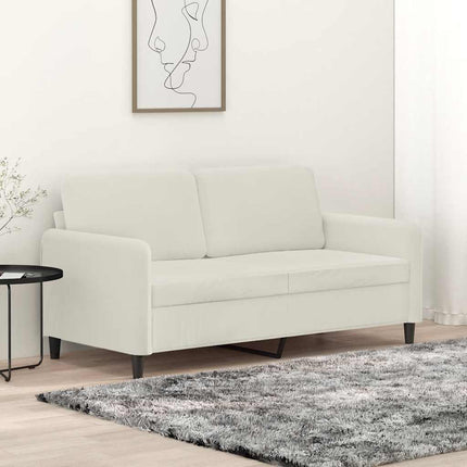 Soffa 2-sits gräddvit 140 cm sammet