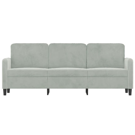 3-sitssoffa ljusgrå 180 cm sammet