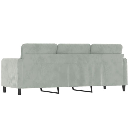 3-sitssoffa ljusgrå 180 cm sammet