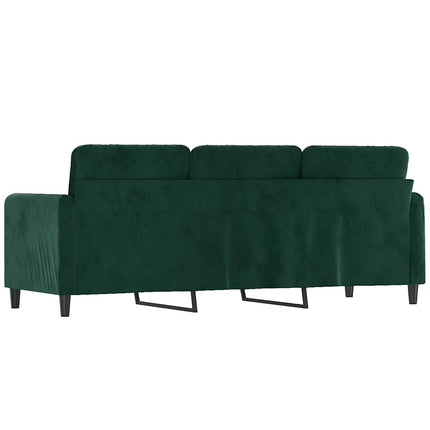 3-sitssoffa mörkgrön 180 cm sammet
