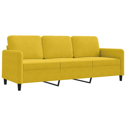 3-sitssoffa gul 180 cm sammet