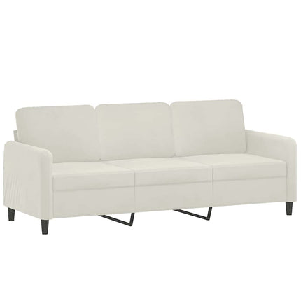 3-sitssoffa gräddvit 180 cm sammet