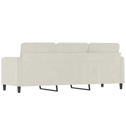3-sitssoffa gräddvit 180 cm sammet