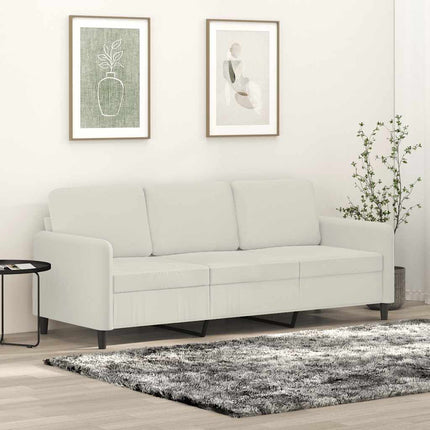 3-sitssoffa gräddvit 180 cm sammet