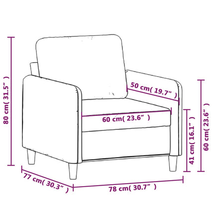 Fåtölj ljusgul 60 cm tyg