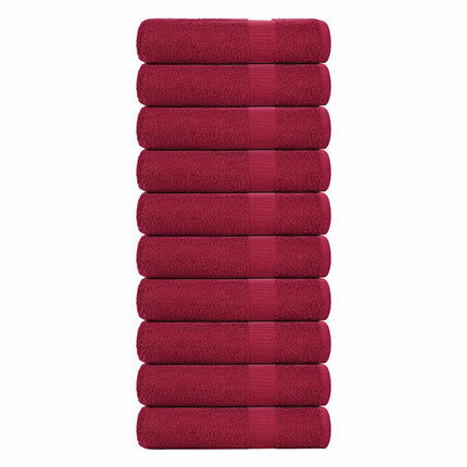 Duschhanddukar FROGN 10 st vinröd 70x140 cm 360 gsm