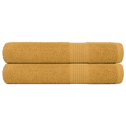 Bastuhanddukar FROGN 2 st guld 80x200 cm 360 gsm