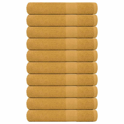 Bastuhanddukar FROGN 10 st guld 80x200 cm 360 gsm