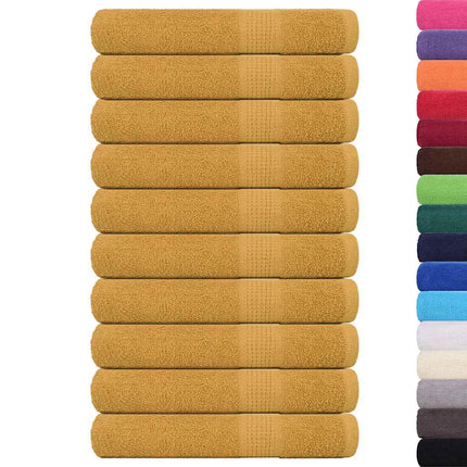 Bastuhanddukar FROGN 10 st guld 80x200 cm 360 gsm
