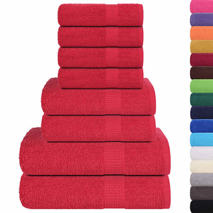 8-delat handduksset FROGN röd 360 gsm