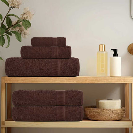handduksset FROGN 6 delar brun 360 gsm