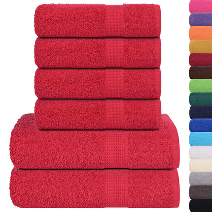 handduksset FROGN 6 delar röd 360 gsm