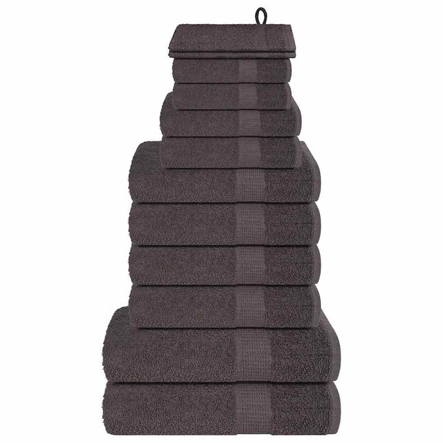 12-delat handduksset FROGN antracit 360 gsm