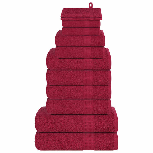 12-delat handduksset FROGN vinröd 360 gsm