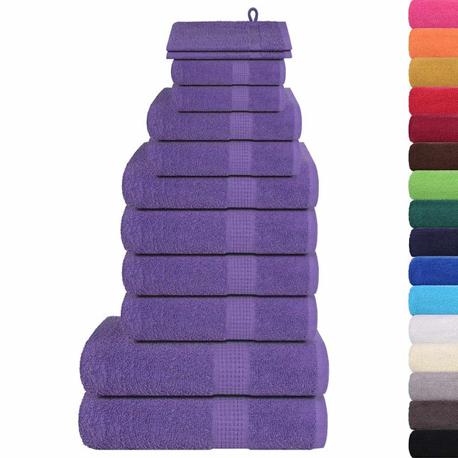 12-delat handduksset FROGN lila 360 gsm